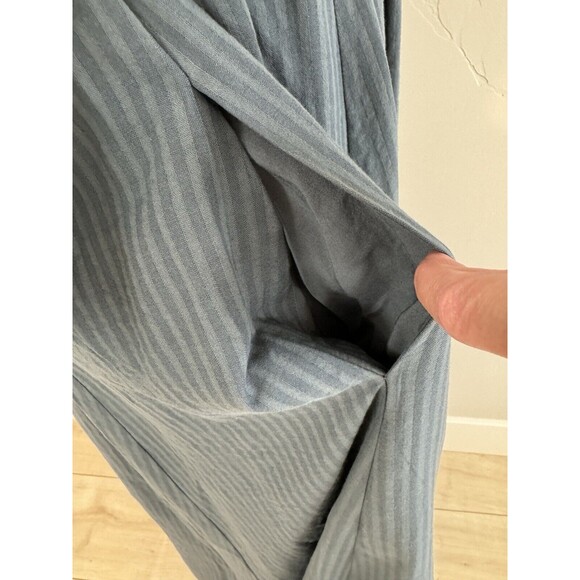 Jenni Kayne Seersucker Shirt Midi Dress Women’s Sz S Ink Blue Lined 3/4 Sleeves - Picture 5 of 9